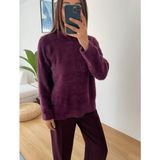 Myrum Butik Mürdüm Premium Yumoş Dokulu Kazak Standart