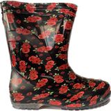 Myshoes Bayan Su Geçirmez Yağmur Çizmesi - Siyah - Kırmızı