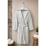 MySoft Home Bornoz Kadife Kapüşonlu %100 Pamuk Kumaş Ultra Yumuşak Dokulu - L - XL - Fuşya