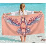 MySoft Home Plaj Havlusu Baskılı 75 x 150 Ölçü Pamuklu - 75 x 150 cm - Pudra Pembe