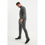 Mysport Erkek Büyük Beden Eşofman Takım %74 Pamuk %20 Polyester Sezonsuz Rahat Kalıp - 2XL - Antrasit - Melanj