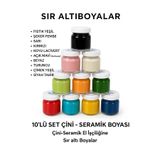 MYSTERY 10 Renk Sır Altı Çini Seramik Boyaları 10 Renk 40cc. 900-1100 Derece