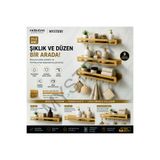 MYSTERY Banyo mutfak Düzenleyici Askılıklı Duş Rafı 3lü Set Şampuanlık Havlu Organizer 40x10cm