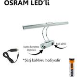 Mystery Osram LED Flüt Şarjlı Pilli Koridor Günışığı Ledli Tablo Kuğu Duvar Aplik Şarjlı Pilli - beyazışık(6500) - Krom