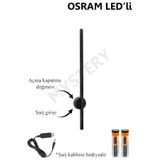 MYSTERY Osram Ledli Şarjlı Pilli Aplik Modern Dekoratif Led Duvar Aplik 68cm Günışığı