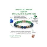 Mystic Energy %100 Gerçek Doğal Taş Şifa Ve Sağlık Bilekliği | Azurit, Aventurin, Dumanlı Kuvars Doğaltaş