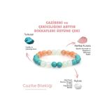 Mystic Energy Doğal Taş Cazibe Bilekliği |pembe Kuvars-turkuaz-ay Taşı-aytaşı | Hediyelik Doğaltaş