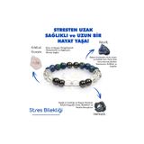 Mystic Energy Doğal Taş Stres Bilekliği |azurit-kristal Kuvars-hematit|hediyelik Doğaltaş | Hediyelik Doğaltaş