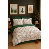 Mystory Home Çift Kişilik Christmas Nevresim Takımı Yılbaşı Kırmızı - Yeşil