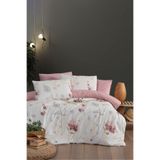 Mystory Home Lastikli Çarşaflı Çift Kişilik Nevresim Takımı Viola
