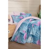 Mystory Home Lastikli Carsafli Tek Kisilik Nevresim Takimi Flamingo