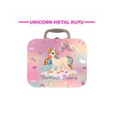 mystylee Unicorn Metal Kutu | Kulplu Saklama Kutusu, Metal Organizer, 20,5x17x6,5 cm