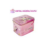 mystylee Unicorn Metal Müzikli Kutu | Kurmalı Sevimli Unicorn Temalı Dekoratif Hediye Kutusu 10,5x8,5x9 cm