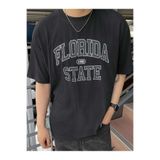 Mythologie Florida State T-Shirt - Siyah Baskılı Bisiklet Yaka Kısa Kol Bol