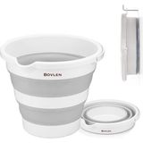Mythriva 12 Litre Katlanabilir Kova - Akordiyon Katlanır Kova - Araba Kovası - Gri - 32.5 x 27.5 x 6 cm - Pp+ Tpr - 000-Siyah - 32,5 x 27,5 x 6 cm