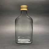 Mythriva 4 Adet Şeffaf Cold Brew Metal Gold Kapaklı Soğuk Kahve Yassı Cam Şişe 200 ml ve Çubuk Buz Kalıbı - 1 m