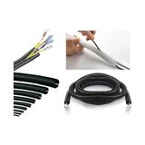 Mythriva 7mm Kablo Tesisat Gizleme Düzenleme Spiral Yarıklı Hortum Siyah Renk (10 Metre)