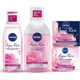 Mythriva Aqua Rose Gül Suyu Içeren Çeyiz Seti, Makyaj Temizleme Suyu 400ML, Tonik 200ML, Gündüz ve Gece Kremi