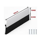 Mythriva Ayrıntıshop Alüminyum Kapı Altı Fırça Fitil 100 cm / Kapı Altı Kıl Fırça Süpürgesi (5 Cm) - 0-Koyu Mavi - 1 Adet