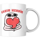 Mythriva Canım Kendim Kupa Bardak Komik Yazılı Hediyelik Çay Kahve Kupası Coffee Mug - 00-Siyah - Beyaz