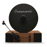 Mythriva Crownwell Vertical Waltz Dikey Pikap - Dahili Bluetooth Stereo Hoparlörlü Retro Plak Çalar, Manyetik Sabitleyici, Pitch Kontrol, Rca ve Aux Girişli Premium Ceviz Ahşap Gövde - Altın