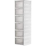 Mythriva Deconox 6 Katlı, Katlanabilir Ayakkabılık, Taşınabilir Çok Amaçlı, Geniş, Katlanabilir Dolap ve Raf, Katlanır Taşınabilir Premium Portatif Organizer Ayakkabılık (25,5cm x 34,5cm x 105,5CM) (Beyaz) - 010 - Beyaz