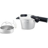 Mythriva Fissler Vitaquick Premium Düdüklü Tencere (2,5 L, Çap 18 Cm), Paslanmaz Çelik Düdüklü Tencere, 2 Pişirme Seviyesi, Alman Malı, Indüksiyon - Ahşap - 1,8 L