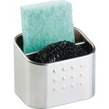 Mythriva Idesign Sünger Tutucu, Paslanmaz Çelikten Küçük Lavabo Düzenleyicisi, 2 Bölmeli, Sünger, Tencere Kazıyıcı ve Diğer Bulaşık Süngeri Için Mutfak Saklama, Gümüş Renkli