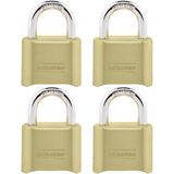 Mythriva Master Lock Şifreli Kilit, Iç ve Dış Mekan Asma Kilit, Sıfırlanabilir Şifreli Dolap Kilidi, 4 Paket, 175EC4, Altın - 0 - 2 Yaş - 001 - Beyaz
