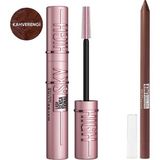 Mythriva Maybelline New York Lash Sensational Sky High Kahverengi Maskara +Tattoo Liner Jel Göz Kalemi 911 Smooth Walnut (Kahverengi) - 001 Brown