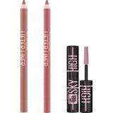 Mythriva Maybelline New York Lifter Liner Dudak Kalemi 05 On It & 07 Big Lift & Mini Lash Sensational Sky High Cosmic Black Maskara Makyaj Seti - 001 Brown