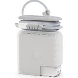 Mythriva Mcstorey MacBook Şarj Aleti Kılıfı Pvc Sert Kapak + Kablo Düzenleyici | 45W A1374/A1436 Magsafe 1-2, 70W A2520 Usb-C Uyumlu | Air 11/13.3 ve Pro 14.2 Şeffaf - 0-Bordo