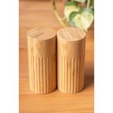 Mythriva Meturas Doğal Bambu Tuzluk ve Biberlik Seti, 2'li, 5 x 11 cm