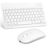 Mythriva Mk-4 Kablosuz Ergonomik Apple-Android-Windows Manyetik Tablet Kılıf Uyumlu Klavye Mouse Kiti(Türkçe Q Klavye) (Beyaz)