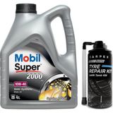Mythriva Mobil Super 2000 X1 10W40 Motor Yağı 4 L + 00120 Carpex Oto Lastik Tamir Kiti 300 ml