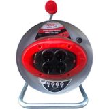 Mythriva Novax 4lü Grup Metal Makaralı Uzatma Kablo 3x2.5 40MT - Ahşap - Bej - Siyah