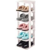 Mythriva Orret Home 5 Katlı Plastik Ayakkabılık Raf, Eklenebilir ve Büyütülebilir Düzenleyici Organizer, Kapı Önü ve Ev Içi Kullanım Için Ideal, Uzun Ömürlü ve Dayanıklı (Beyaz) - 0 - Siyah