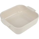 Mythriva Peugeot Appolia Kulplu Kare Fırın Kabı, Seramik, Ekru/beyaz, 6 x 21 x 21 Cm, Kapasite: Yakl. 1 L, 60206 - 0 - 19 L