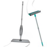 Mythriva Pony Süper 2 Li Sprey Mop + Teleskopik Saplı Cam Sileceği Gri Paspas Temizlik Seti