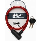 Mythriva Proalet Yedek Anahtarlı Bisiklet Kilidi, Çelik Halatlı, Pvc Kaplamalı Dayanıklı Kilit, Motor, Bebek Arabası ve Seyyar Araba Için Uygun Güvenlik Kilidi (80 Cm) - 0 - 2 Yaş - 001 - Beyaz