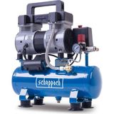 Mythriva Scheppach HC08SI Ultra Sessiz Kompresör | 8 Bar | 6 L Hazne | 1,5 Hp / 1100 W | Yağsız ve Az Bakım Gerektirir | Debisi 162 L/dk | Sessiz Kompresör