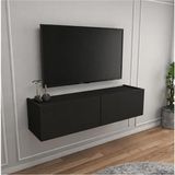 Mythriva Siyah 120 cm Tv Ünitesi Tv Sehpası Duvar Rafı Kitaplık - 301 - Siyah