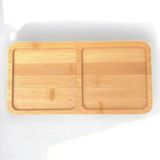 Mythriva Smartizi 2 Bölmeli Doğal Bambu Ikram Tepsisi - Kahve ve Atıştırmalık Sunum Tabağı - Kurabiye ve Çay Servisliği (23X12 Cm) - 0 - 19 L