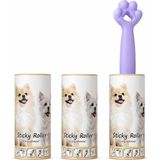 Mythriva Tr Kedi Patili Tüy Toplayıcı Sticky Roller Seti – 60 Yapraklı Güçlü Yapışkanlı Kullan At Bant + 2 Adet Yedek Rulo – Evcil Hayvan Tüyü, Toz ve Kıl Temizleyici Pratik Rulo (Mor) - Ahşap - Bej