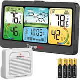 Mythriva Tr Thermopro TP280B 17.8 cm Ekranlı, Wi-Fi Destekli Akıllı Iç ve Dış Mekan Hava Tahmin Istasyonu ve Barometre (300M Menzilli Şarjlı Sensör) - 0- Koyu Mavi