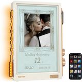 Mythriva Tr Times Frame-10.1 Inç Dijital Resim Çerçevesi Şeffaf IPS Akıllı Linux Os Rgbled Döner Düğme Wifi 64GB 400+SAAT Yüzleri Widget 50+Apı Beslemeleri Hediye Modu Piksel Sanat Topluluğu (Beyaz) - Ahşap