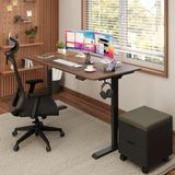 Mythriva Tr Uprise Comfort Çift Motorlu Yükseklik Ayarlı Masa (72–121 Cm) (Siyah Ayak/ceviz Tabla, 160X80 Cm) - 160 x 80 cm - Ahşap - Bej - Siyah