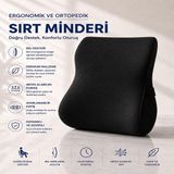 Mythriva Tr Vıscora Ortopedik Visco Bel ve Sırt Destek Minderi – Ofis Koltuğu, Araç ve Ev Için Ergonomik Konfor - Ahşap