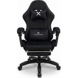Mythriva Tr Xandor XG400 Kumaş Döşemeli Gaming Koltuk Ayak Dayamalı Oyuncu Koltuğu 135° Yatabilen Boyun Bel Yastıklı Bilgisayar Sandalyesi - Siyah - 701 - Siyah
