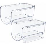 Mythriva Turan Home Buzdolabı Şişe Rafı Düzenleyici Şeffaf 2'li Set, 11X20X10 cm - 0,33 - 00-Siyah - Beyaz